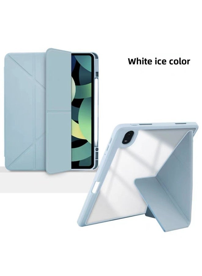 Suitable For Apple Ipad Air6 Protective Case Y Folding Transparent Ipadpro13 Flat Case Acrylic 11-Color:ice White-Applicable Model:iPad 10th  2022 - Image 1